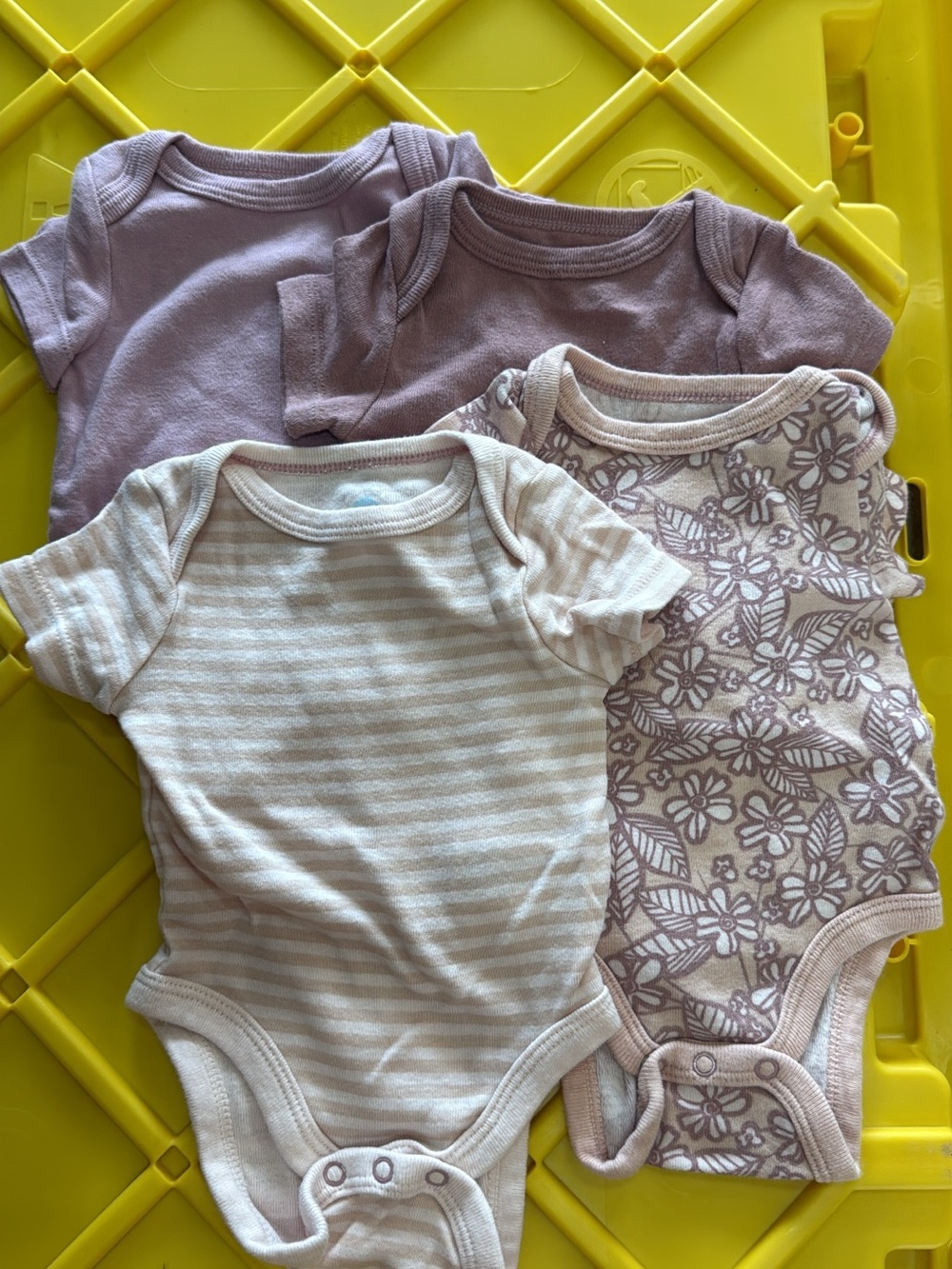 cloud island Pink & Lavender Baby One-Piece Bodysuit Set